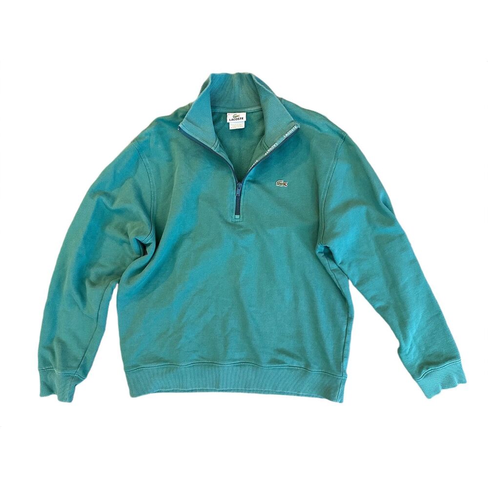 Lacoste Teal 1/4 Zip Pullover Sweatshirt 5191L Devanlay 6/XL